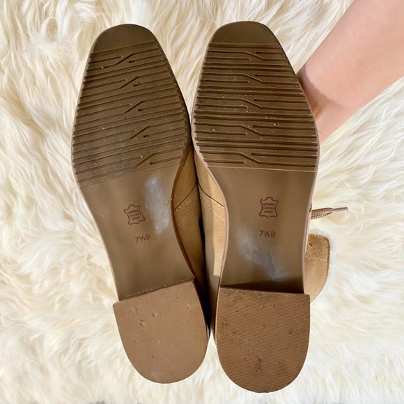 Vintage Talbots Made In Brazil Suede Fur Lined Tan Lace Up Boot Sz 7.5B - Picture 9 of 11